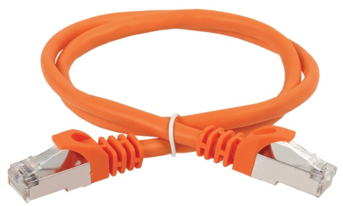 ITK Коммутационный шнур (патч-корд) кат.5E FTP LSZH 1м оранжевый | код PC07-C5EFL-1M | IEK